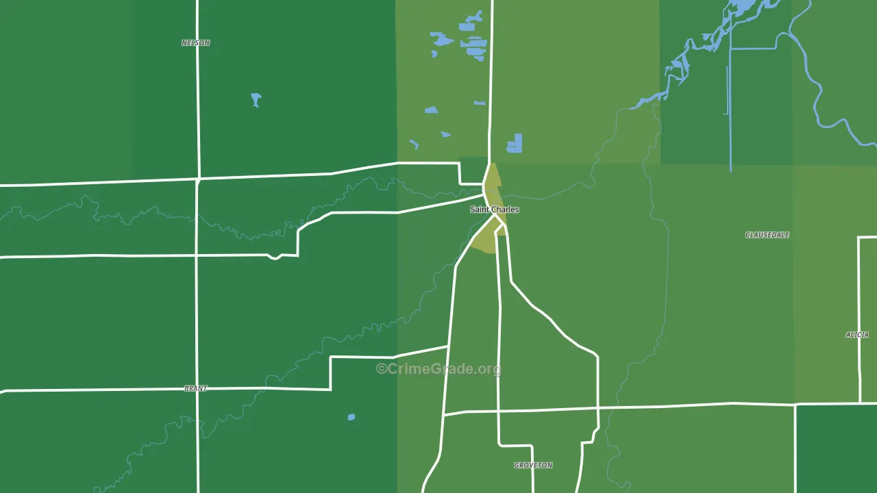 St. Charles, MI Map of Arson Rates