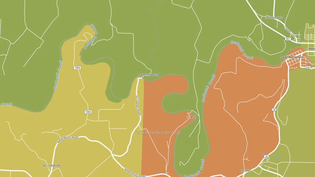 St. Charles, PA Map of Arson Rates