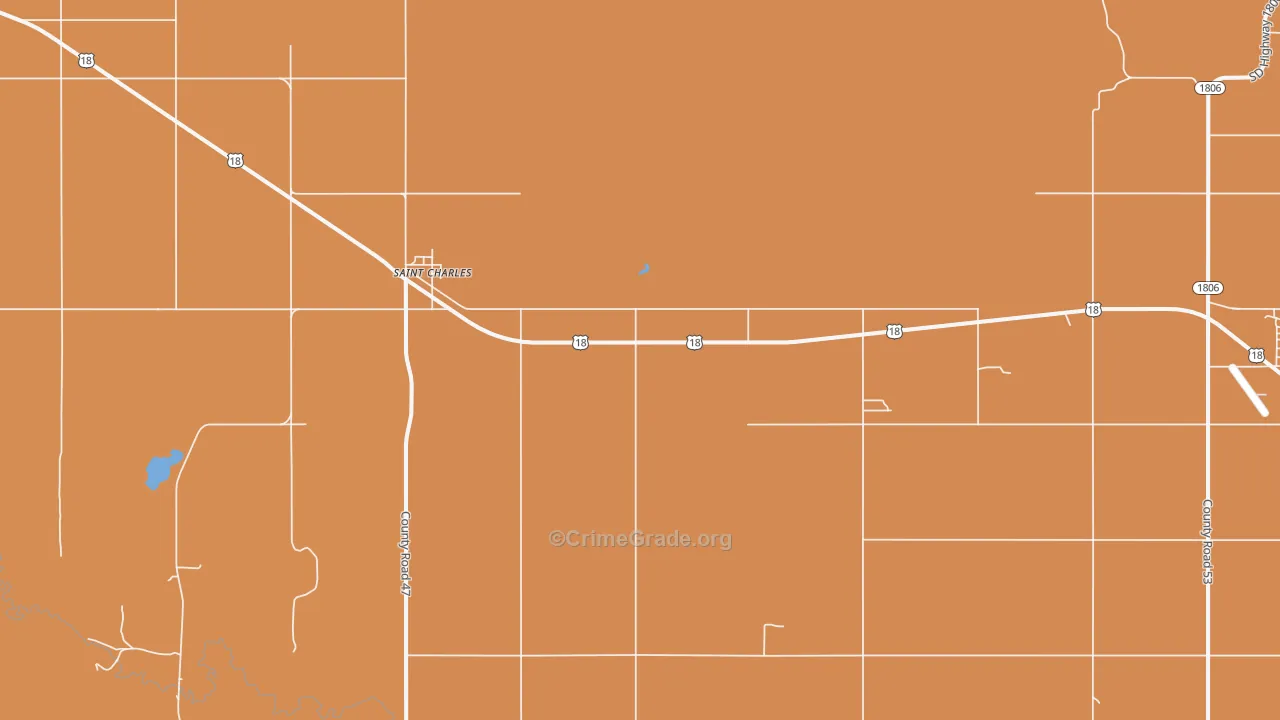 St. Charles, SD Map of Arson Rates