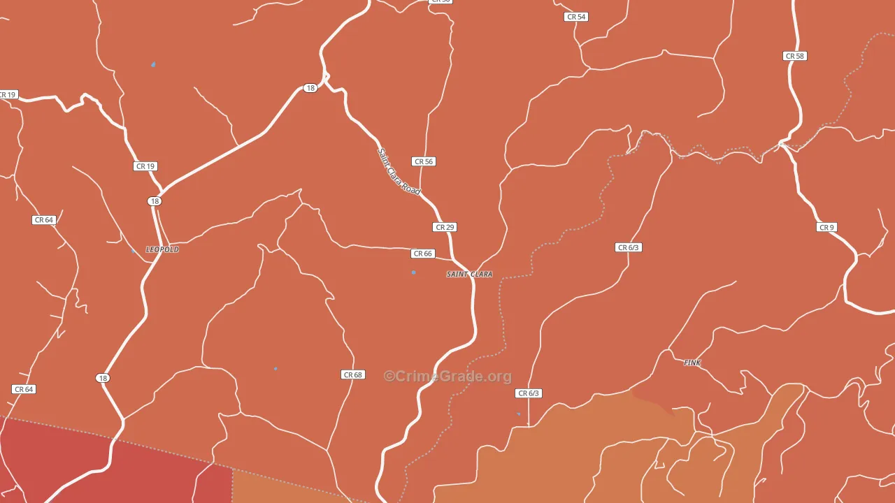 St. Clara, WV Map of Arson Rates