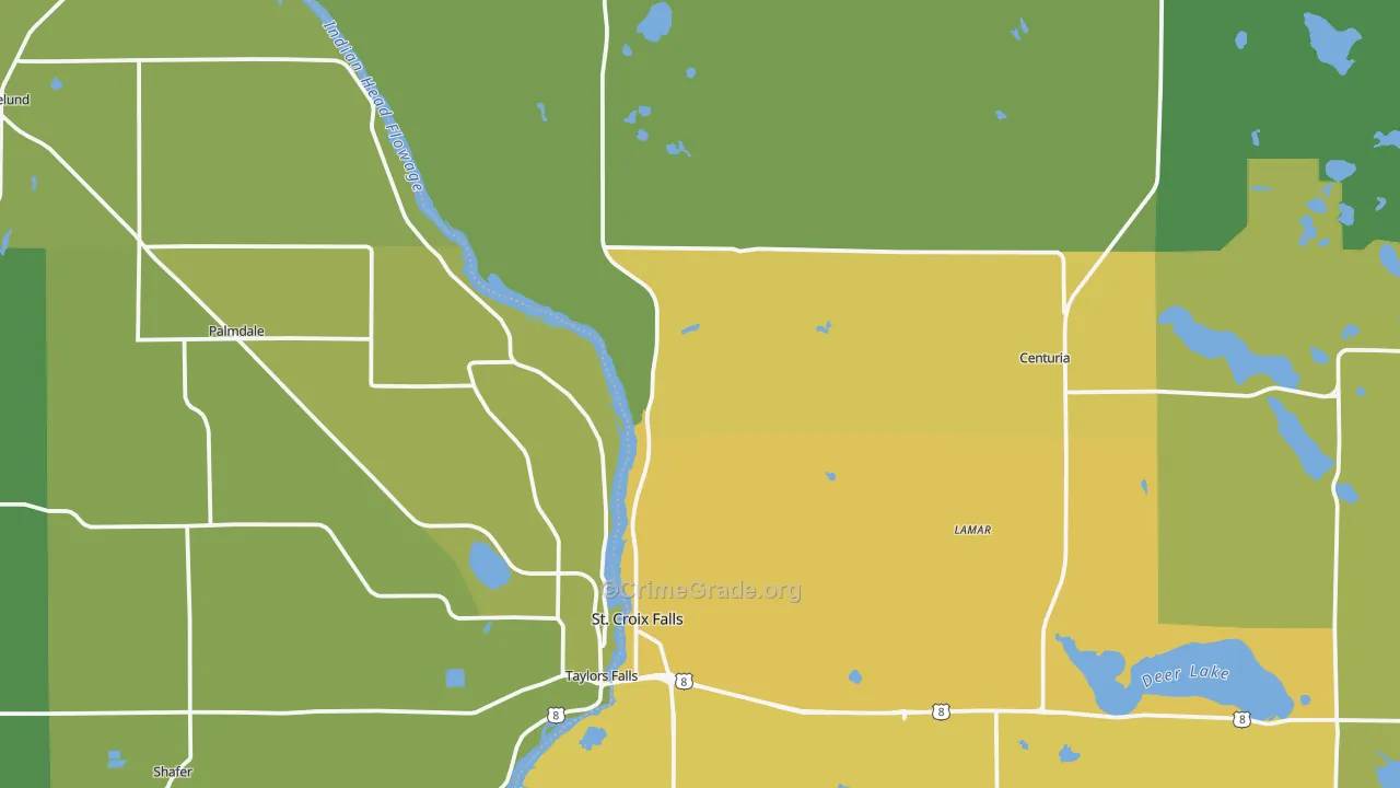 St. Croix Falls, WI Map of Arson Rates