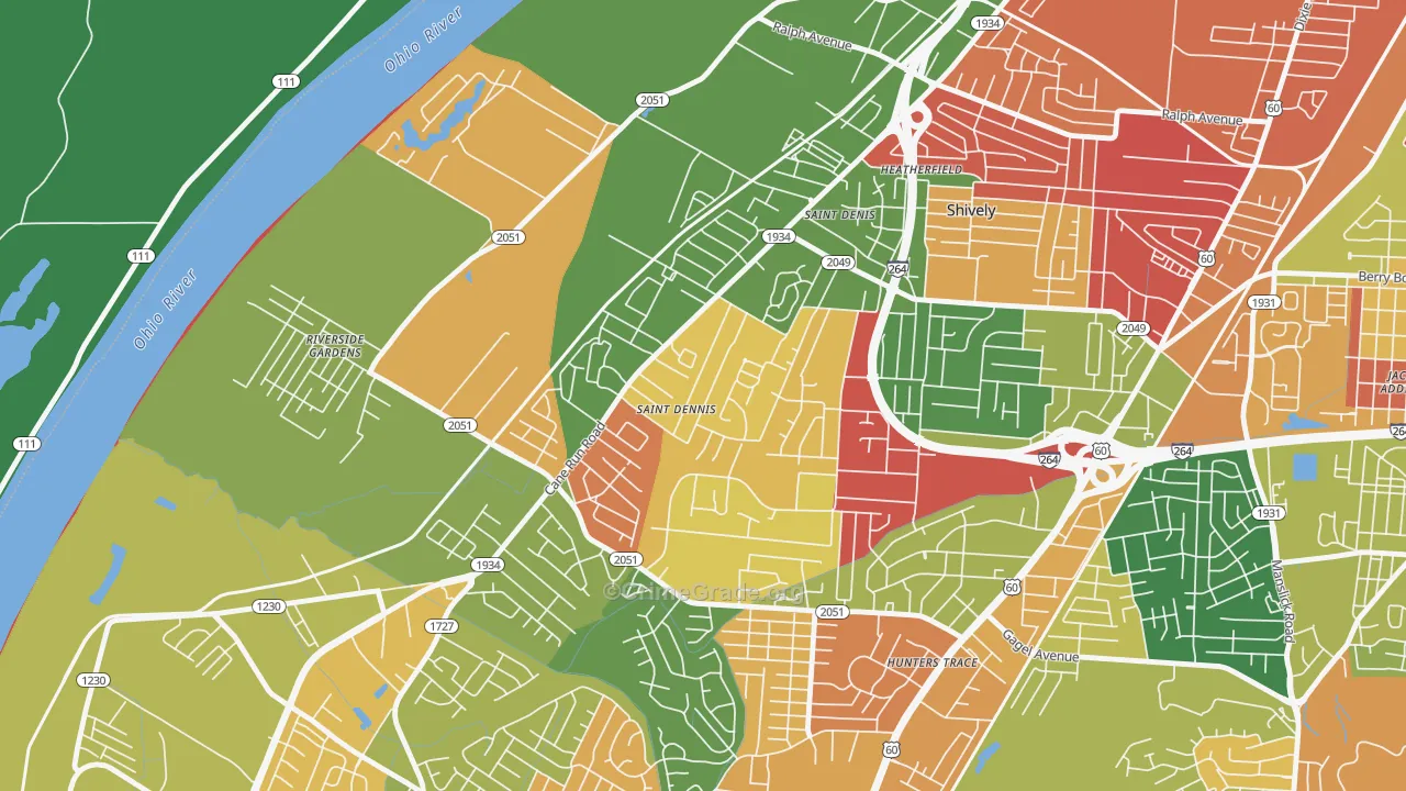 St. Dennis, Louisville, KY Map of Arson Rates