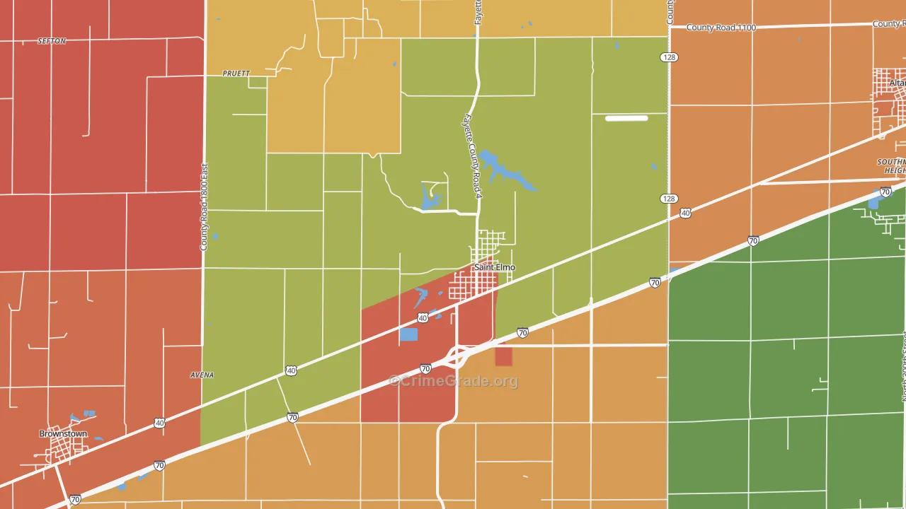 St. Elmo, IL Map of Arson Rates