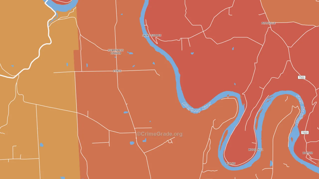 St. George, PA Map of Arson Rates