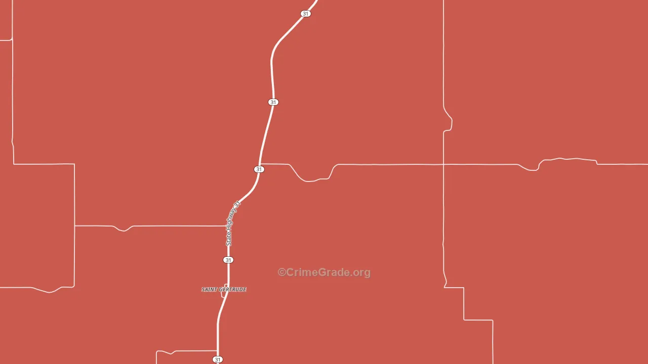 St. Gertrude, ND Map of Arson Rates