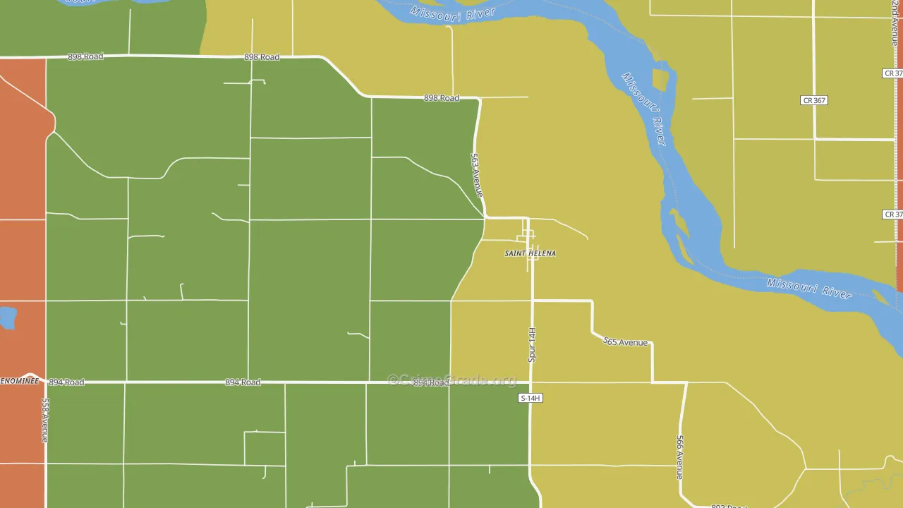 St. Helena, NE Map of Arson Rates