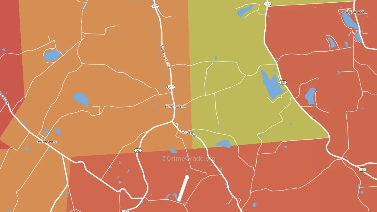 St. Joseph, PA Map of Arson Rates