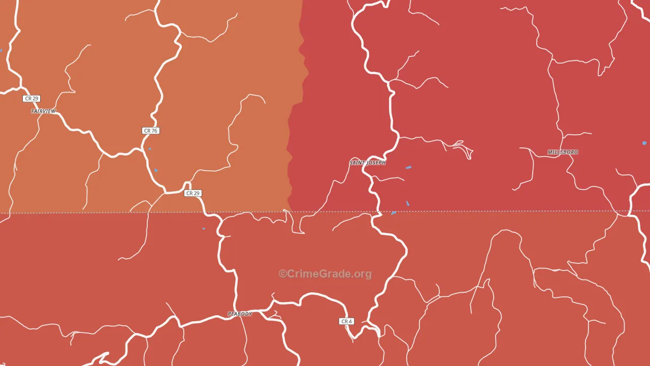 St. Joseph, WV Map of Arson Rates