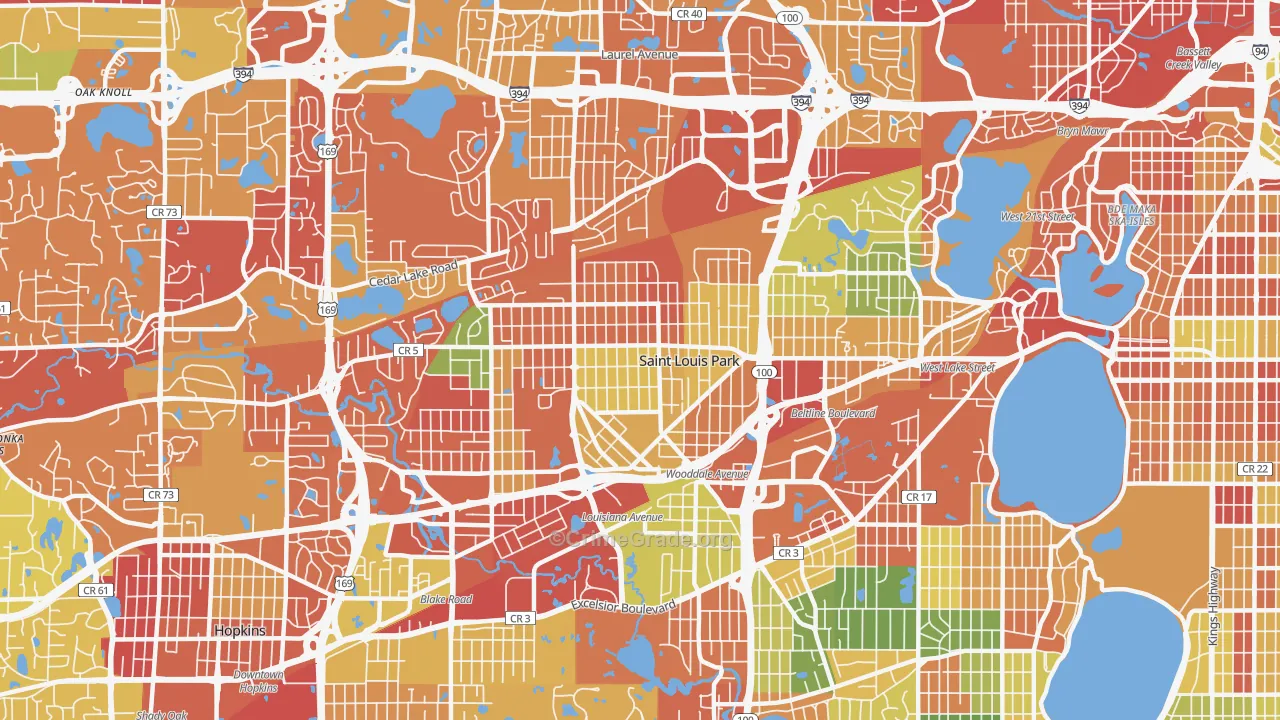 St. Louis Park, MN Map of Arson Rates