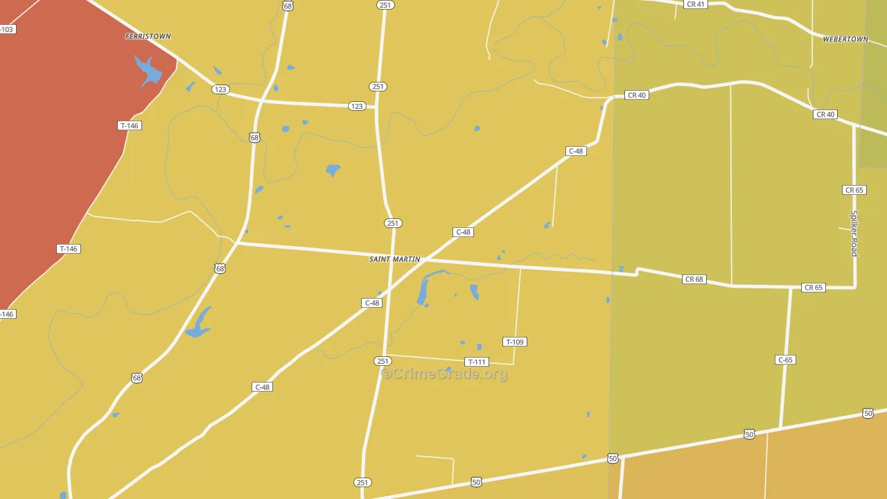 St. Martin, OH Map of Arson Rates
