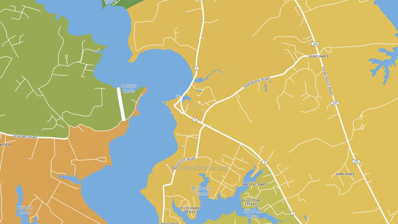 St. Marys City, MD Map of Arson Rates