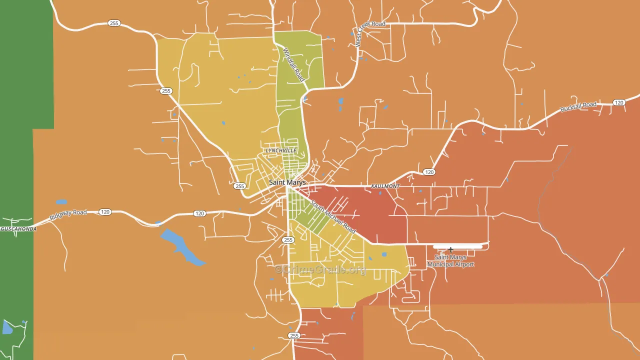 St. Marys, PA Map of Arson Rates