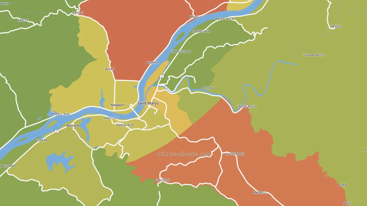 St. Marys, WV Map of Arson Rates