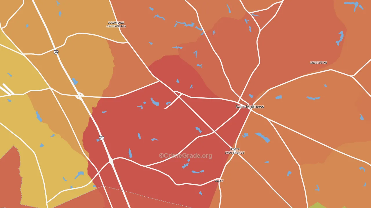 St. Matthews, SC Map of Arson Rates
