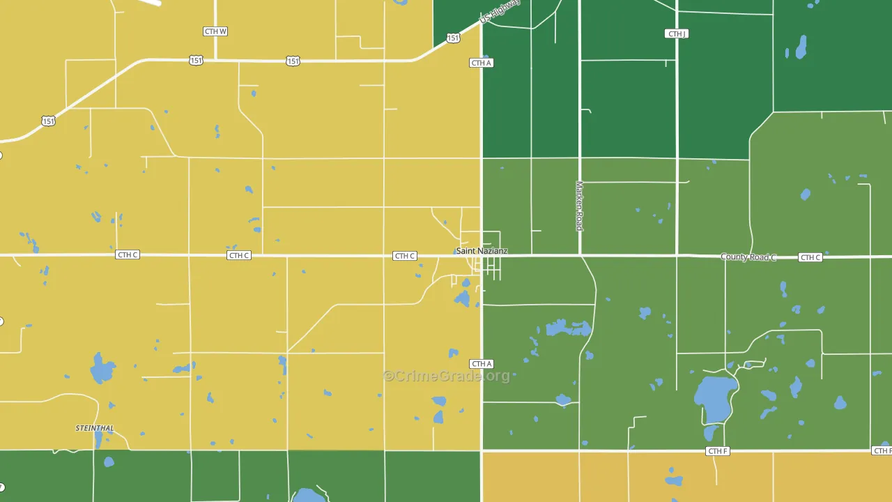 St. Nazianz, WI Map of Arson Rates