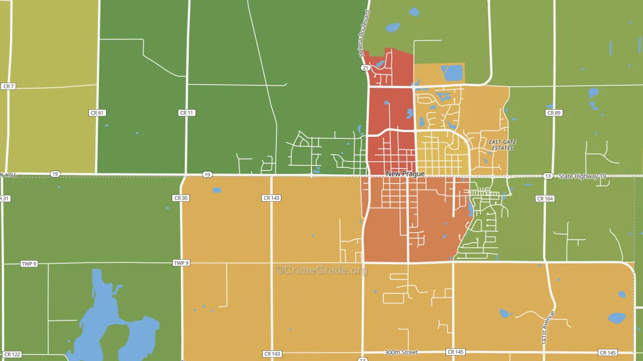 St. Patrick, MN Map of Arson Rates