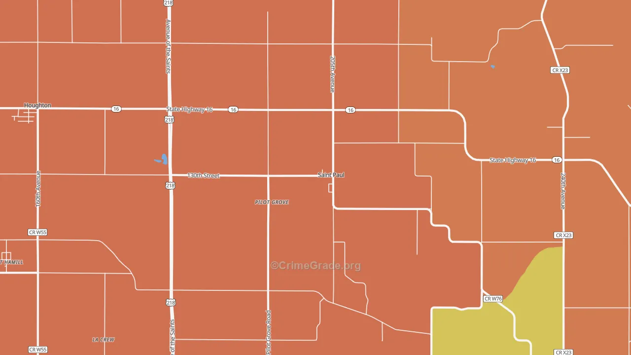 St. Paul, IA Map of Arson Rates