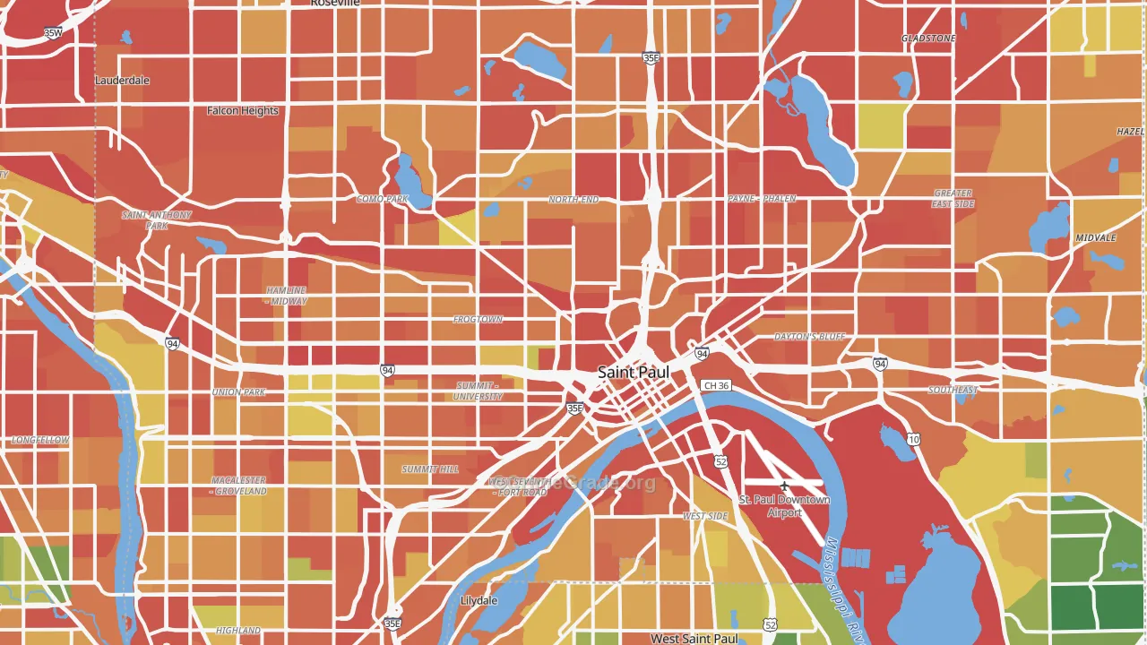 St. Paul, MN Map of Arson Rates