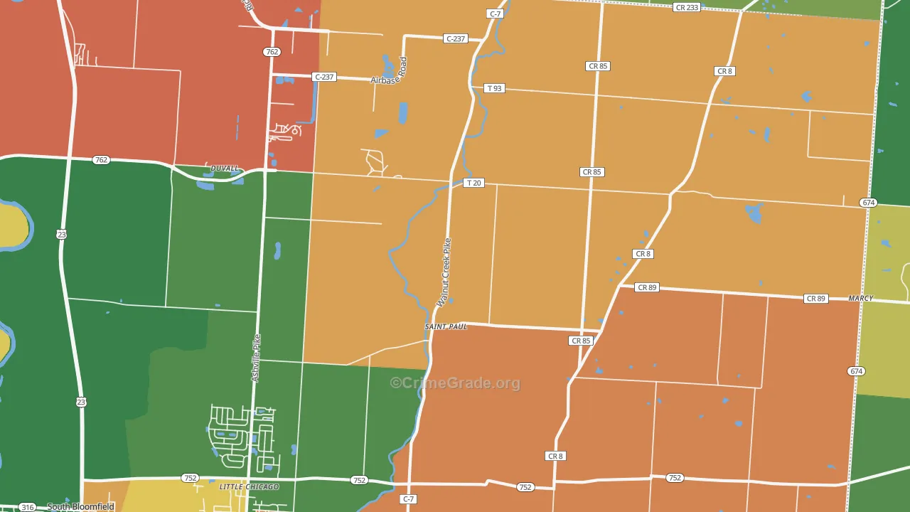 St. Paul, OH Map of Arson Rates