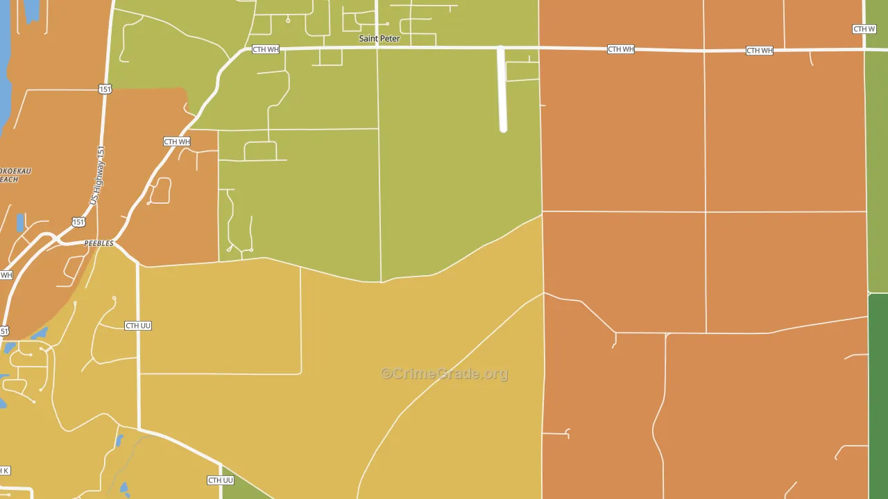 St. Peter, WI Map of Arson Rates