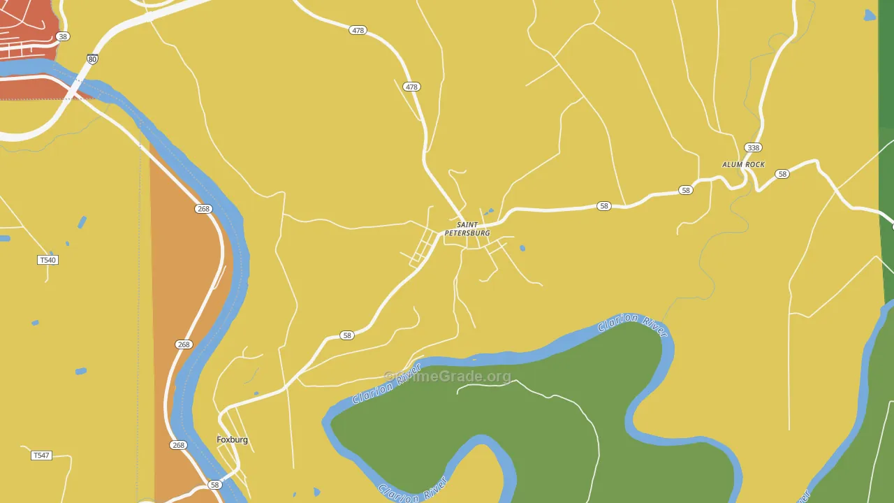 St. Petersburg, PA Map of Arson Rates