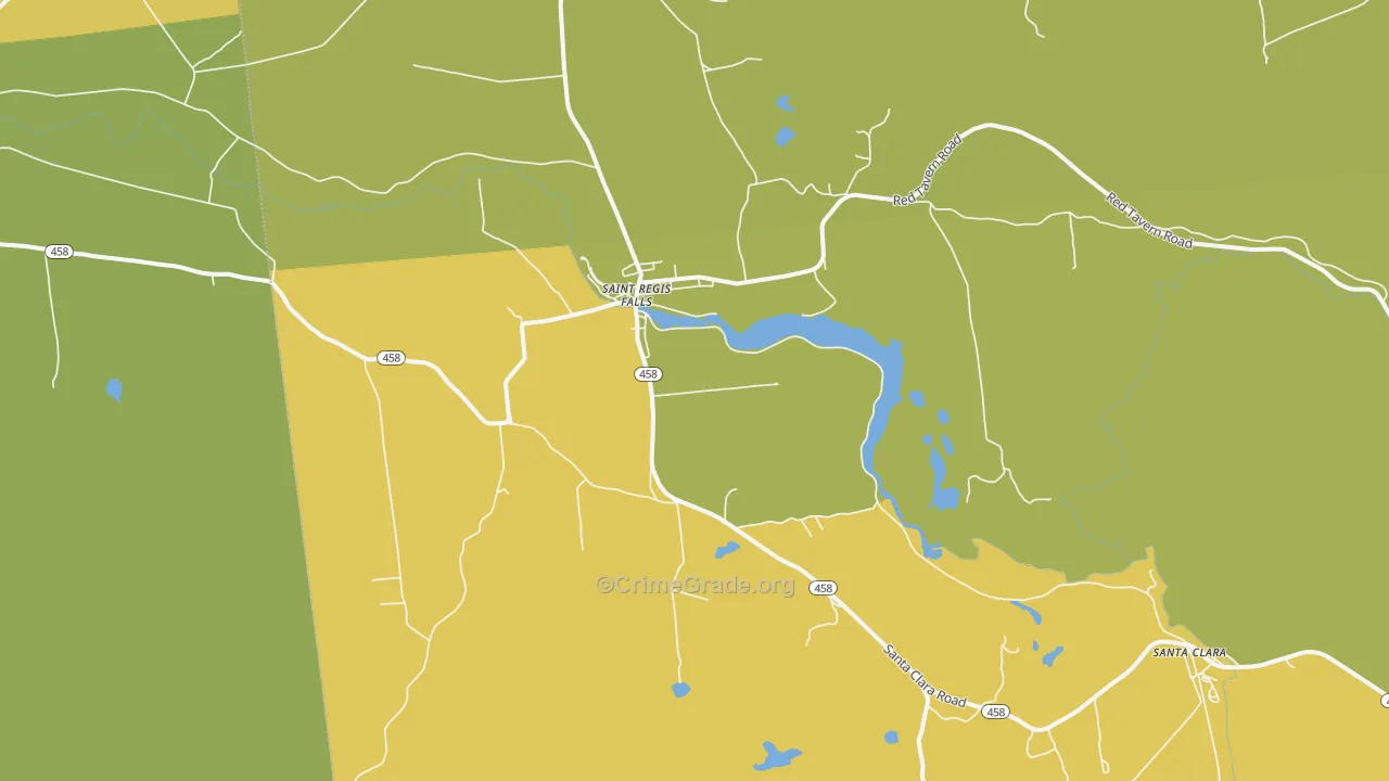 St. Regis Falls, NY Map of Arson Rates