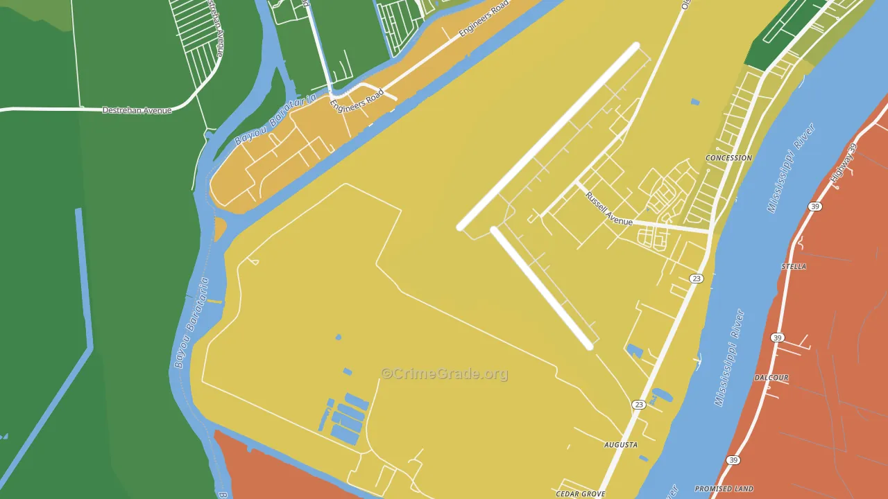 St. Rosalie, LA Map of Arson Rates