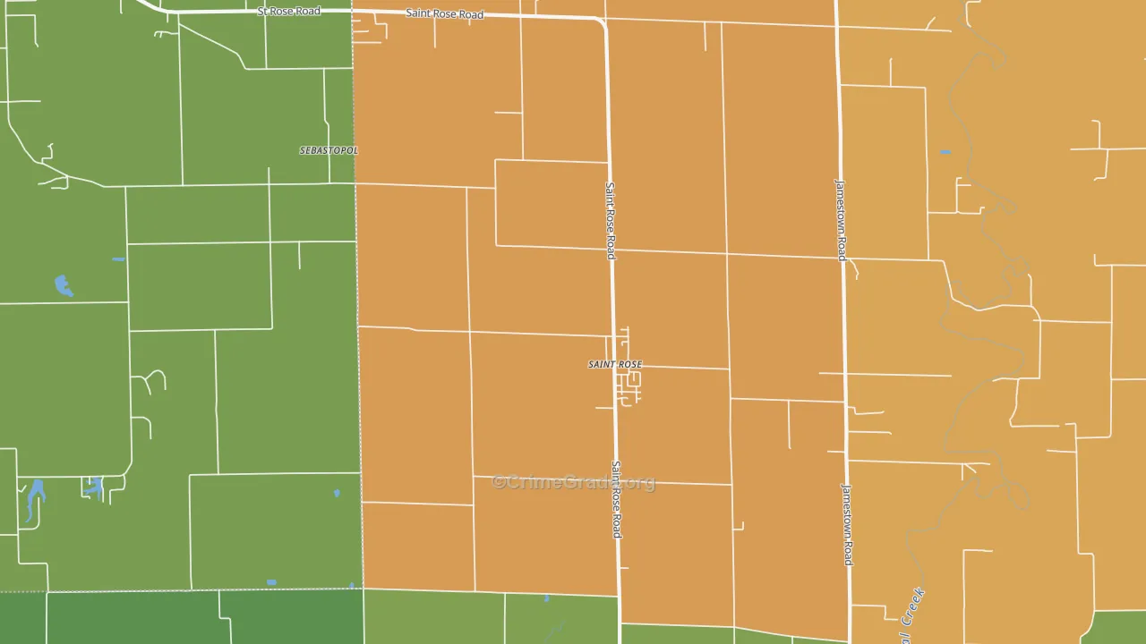 St. Rose, IL Map of Arson Rates