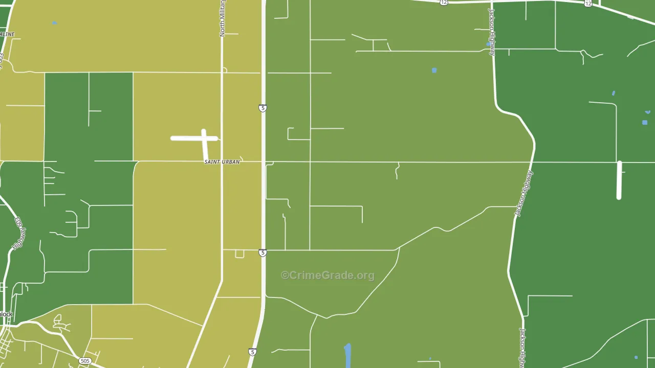 St. Urbans, WA Map of Arson Rates