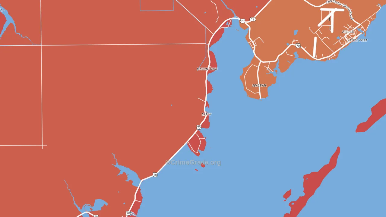 Stacy, NC Map of Arson Rates