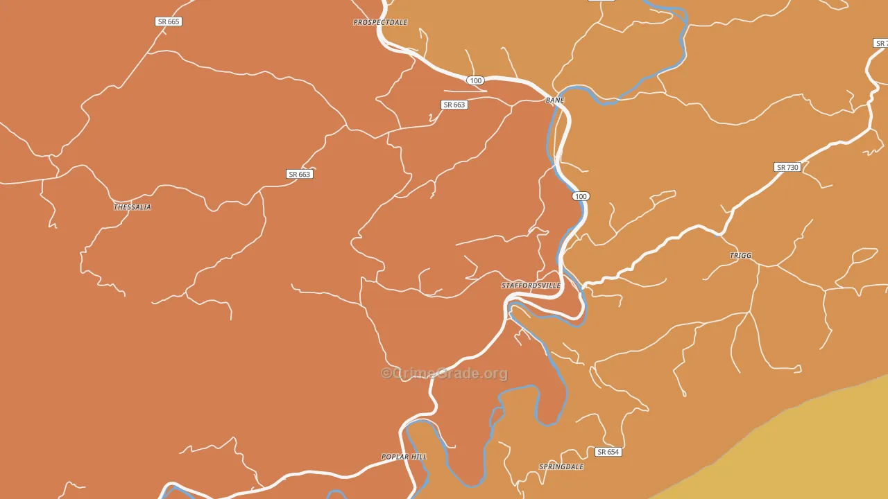Staffordsville, VA Map of Arson Rates