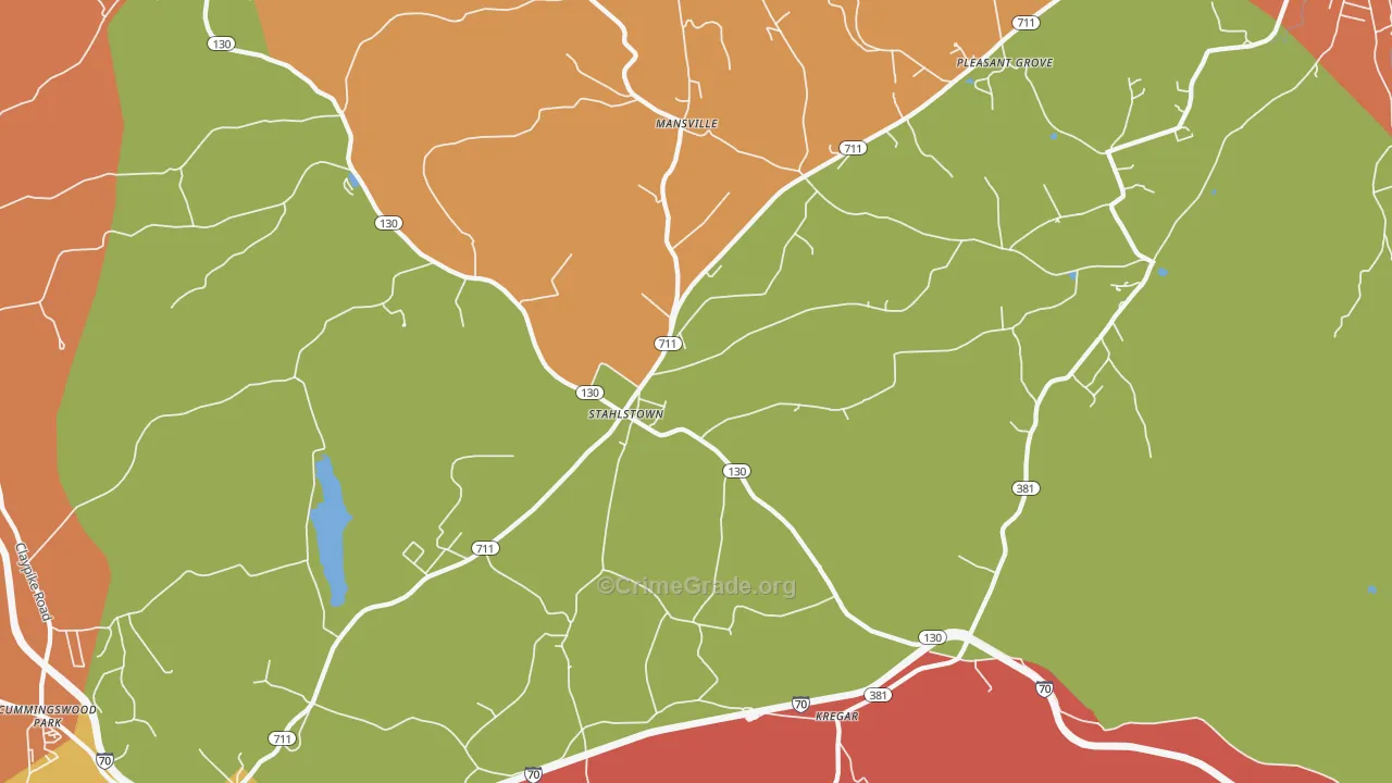 Stahlstown, PA Map of Arson Rates