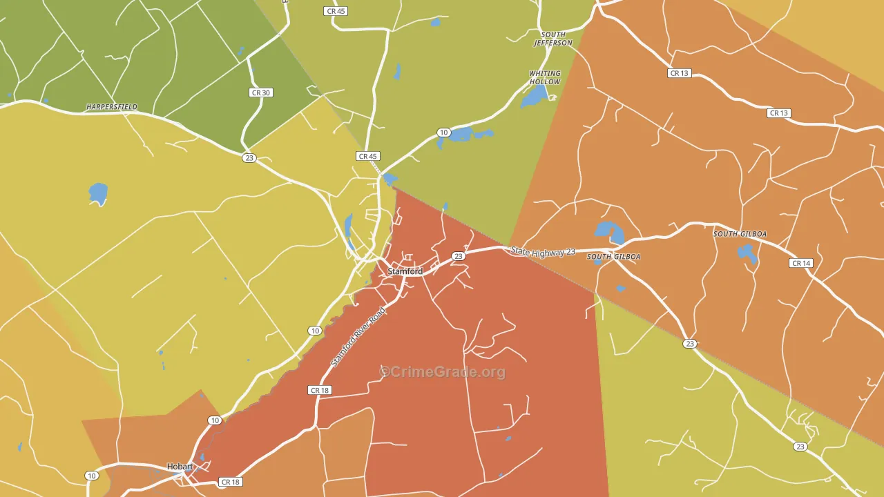Stamford, NY Map of Arson Rates