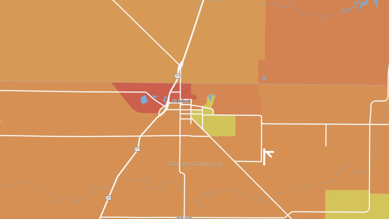 Stamford, TX Map of Arson Rates