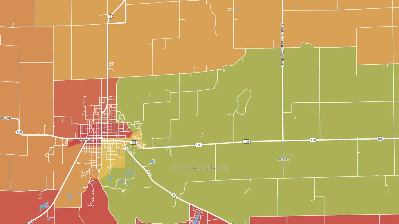 Standard City, IL Map of Arson Rates