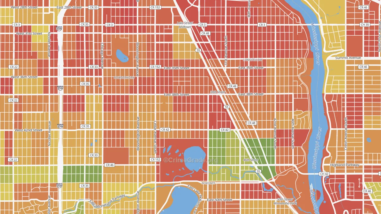 Standish, Minneapolis, MN Map of Arson Rates