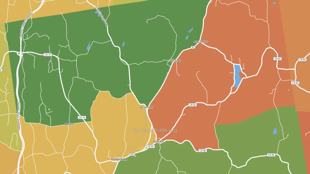 Stanfordville, NY Map of Arson Rates