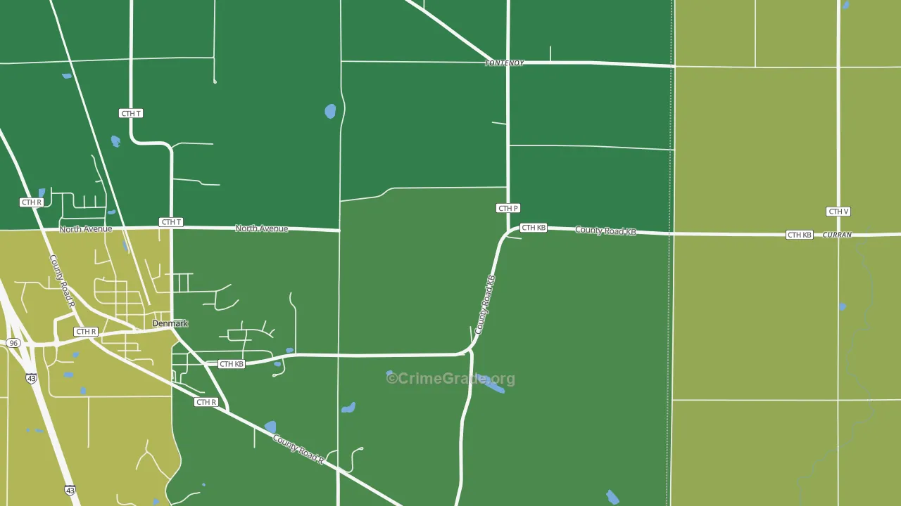 Stangelville, WI Map of Arson Rates