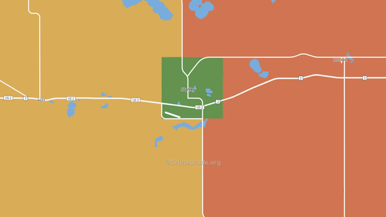 Stanley, ND Map of Arson Rates