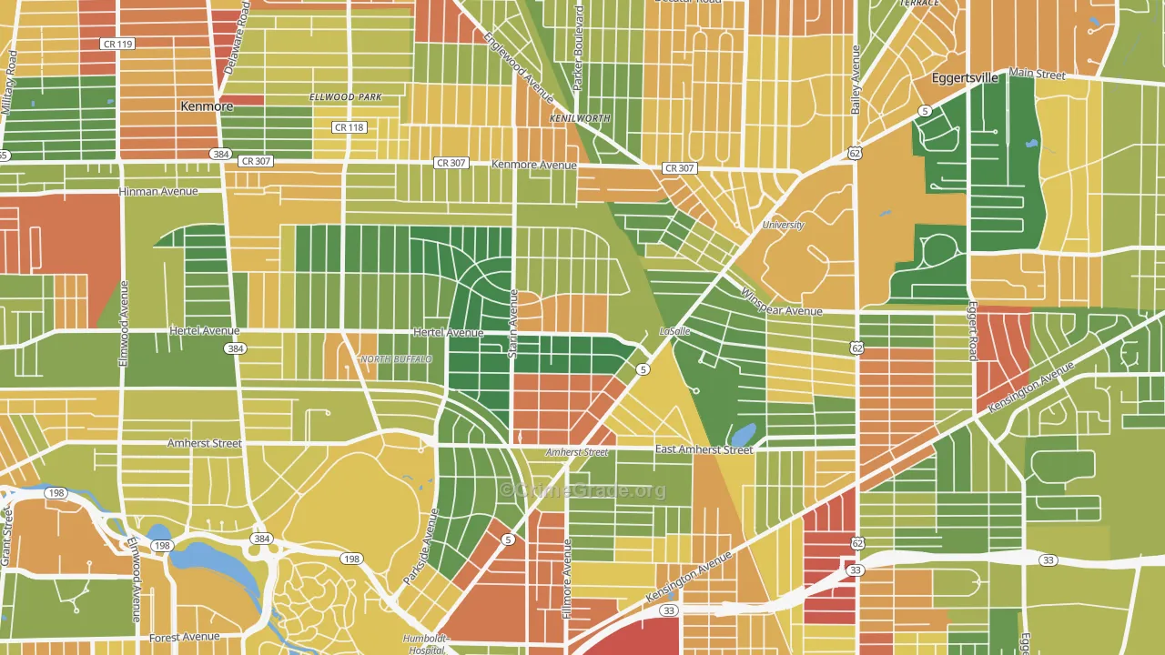Starin Central, Buffalo, NY Map of Arson Rates