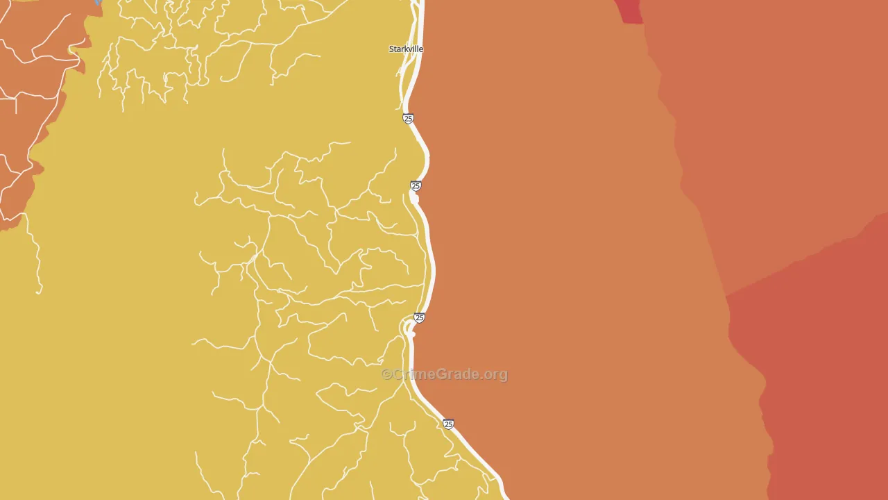 Starkville, CO Map of Arson Rates