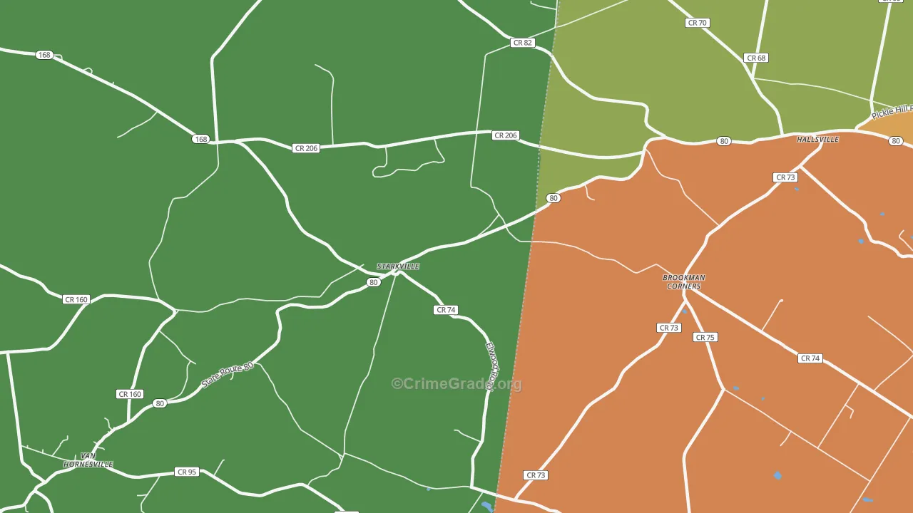 Starkville, NY Map of Arson Rates