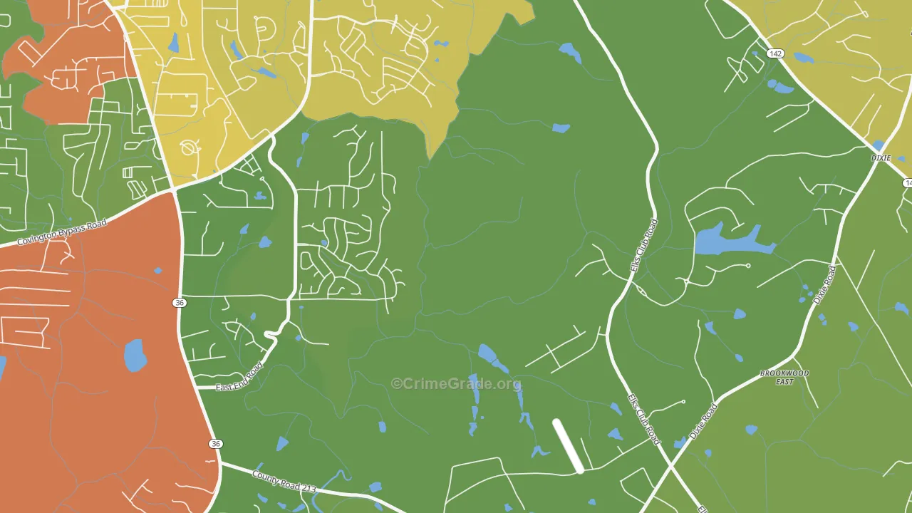 Starrsville, GA Map of Arson Rates