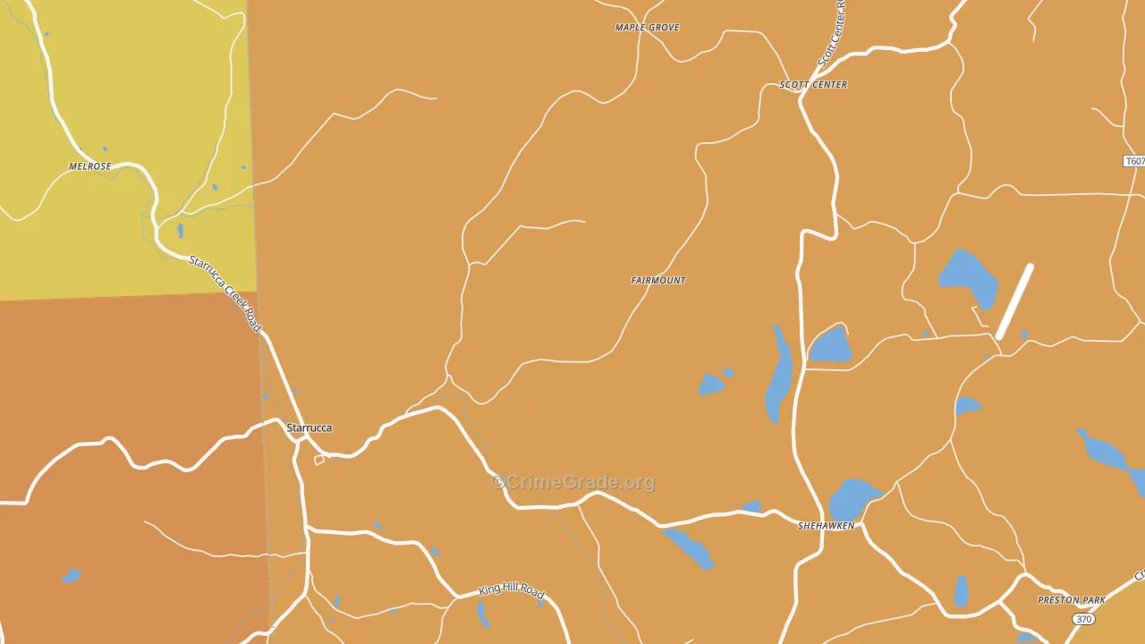 Starrucca, PA Map of Arson Rates