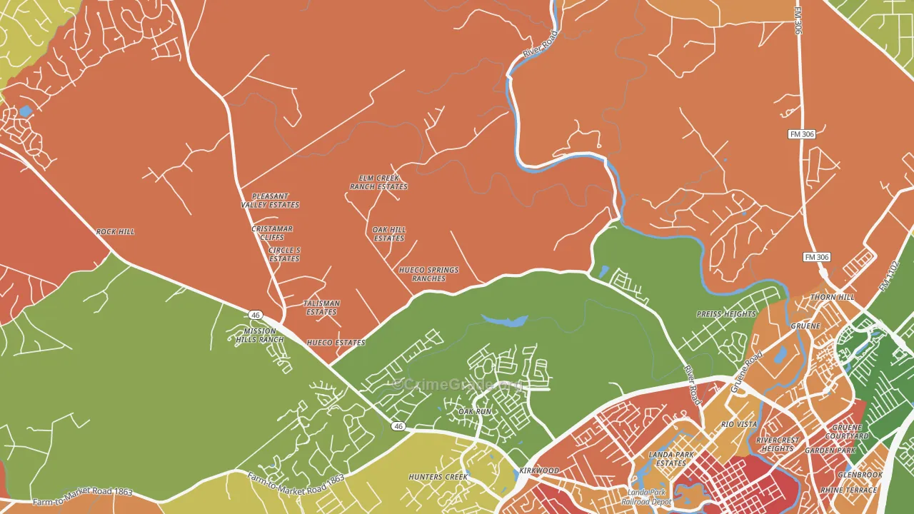 Startzville, TX Map of Arson Rates