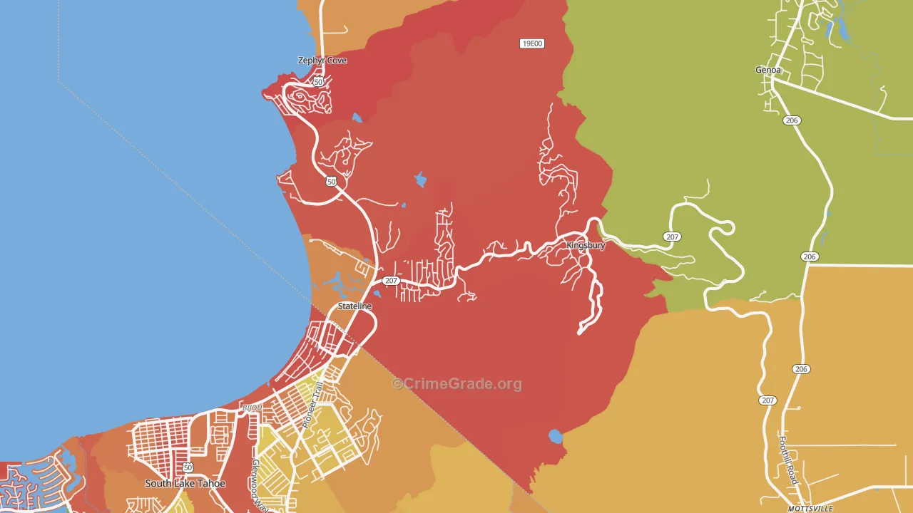 Stateline, NV Map of Arson Rates