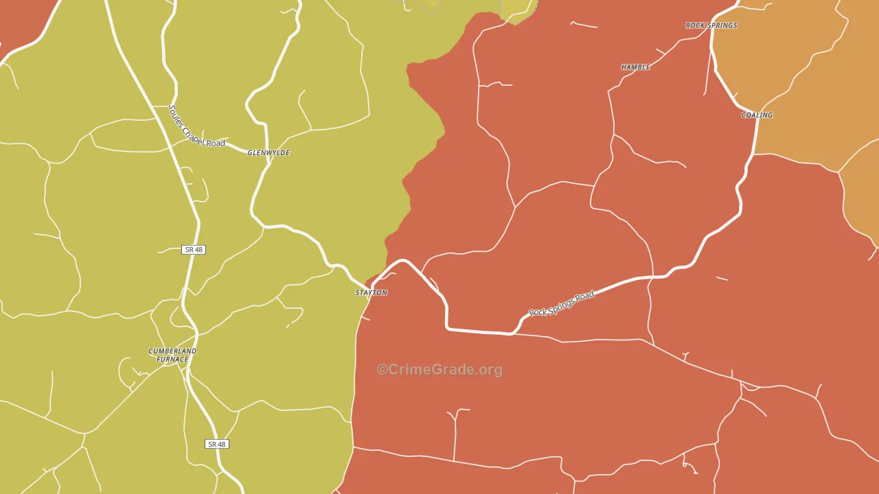 Stayton, TN Map of Arson Rates