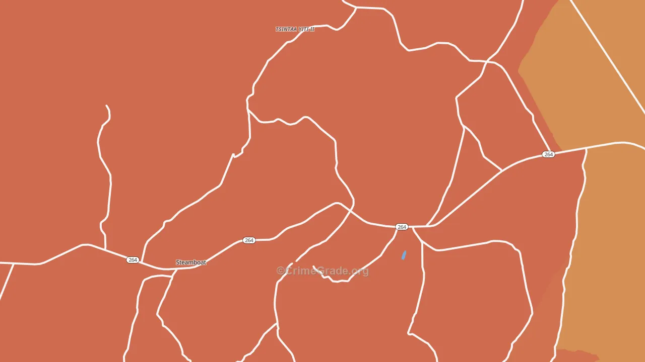 Steamboat Canyon, AZ Map of Arson Rates