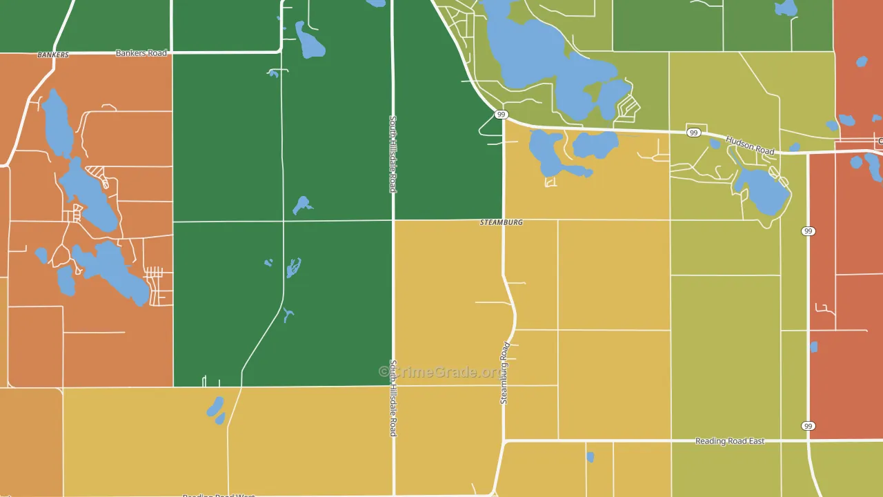 Steamburg, MI Map of Arson Rates