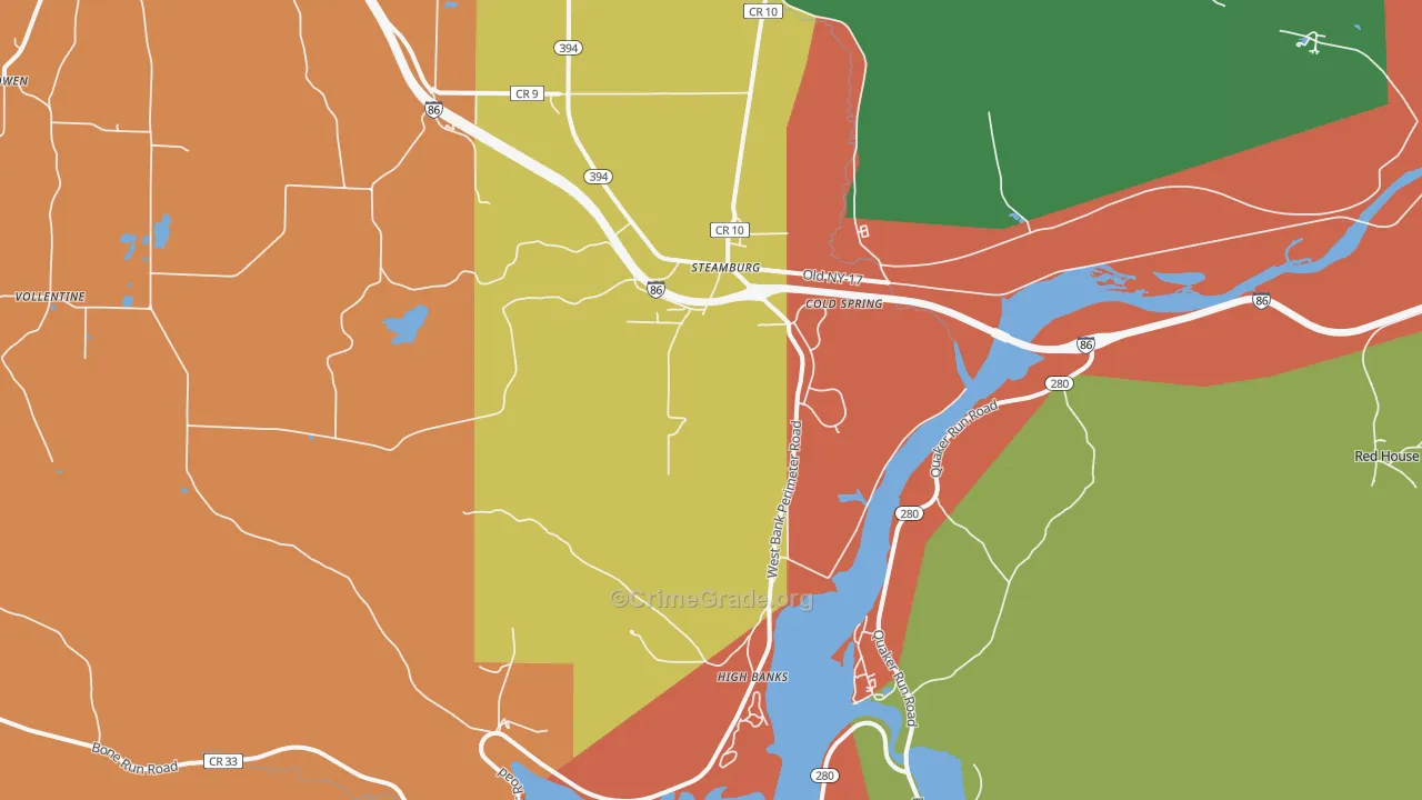 Steamburg, NY Map of Arson Rates